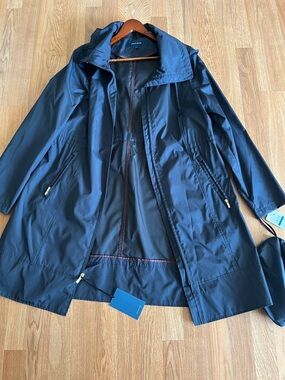 Cole Haan Navy Blue Trench Coat